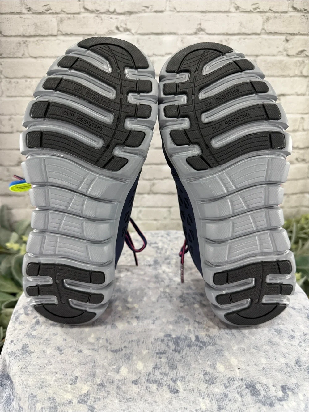 REEBOK “Sublite” Navy & Pink Oil & Slip-Resistant Alloy-Toe Athletic WMS 6W💙NEW